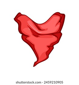red handkerchief wild west cartoon. neck bandit, band style, bandanna country red handkerchief wild west sign. isolated symbol vector illustration