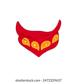 red handkerchief wild west cartoon. bandit neck, kerchief knot, mask band red handkerchief wild west sign. isolated symbol vector illustration
