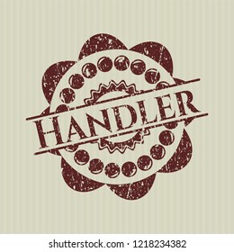 Red Handler grunge seal