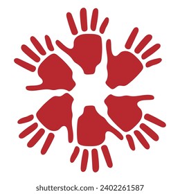 red hands day illustration vector isolated