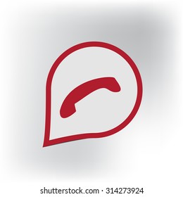 Red handset in circle icon