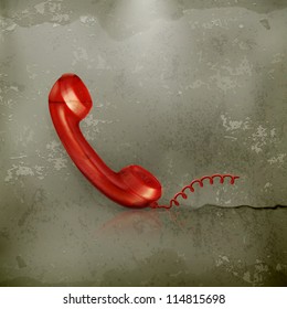 Red Handset, old-style vector