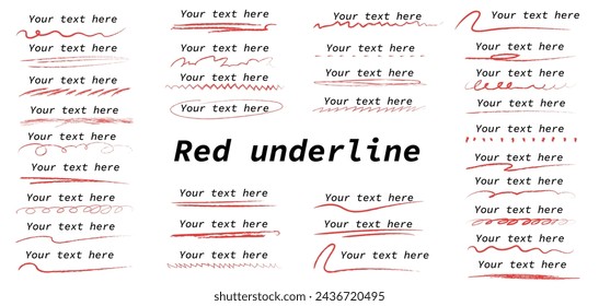 Red handwritten pen underline set