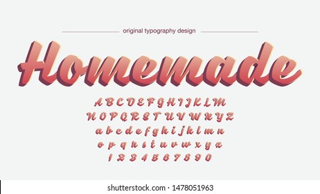 Red Handwritten Typography Artistic Font