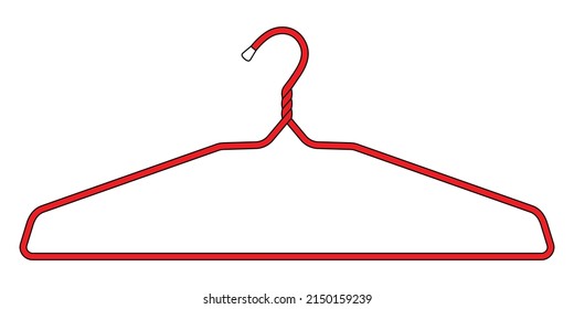 Red hanger isolated on white background, vector file.