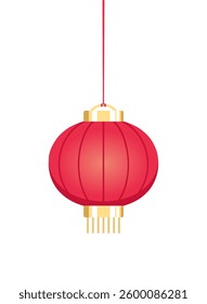 Red Hanging Chinese Lantern Set, Lunar New Year and Mid-Autumn Festival Decoration Graphic. Decorations for the Chinese New Year. Chinese lantern festival.
