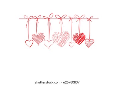 red hanging hearts