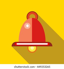 Red hanging lamp icon in flat style on a yellow background