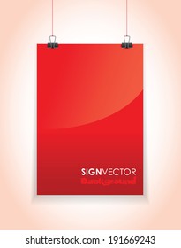 red hanging paper sign 