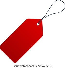 Rote hängende Preisschild, Vektorgrafik, leeres Sale-Label-Rabattelement-Vorlage