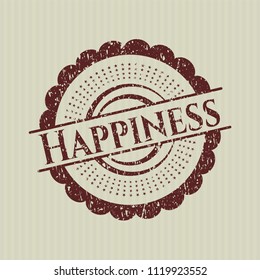 Red Happiness distress grunge stamp