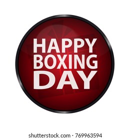 Red Happy Boxing Day Glossy Button
