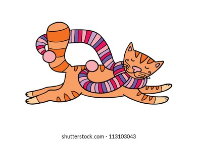Red happy cat