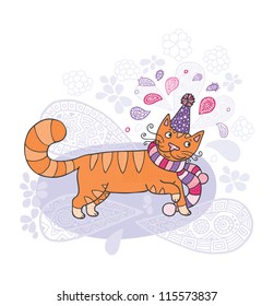 Red happy cat