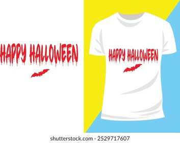 Red Happy Halloween T-Shirt Design