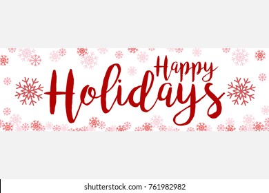 Red Happy Holidays On White Background Vector Banner 2