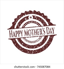 Red Happy Mother's Day distress rubber grunge texture stamp