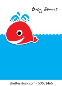 red happy whale