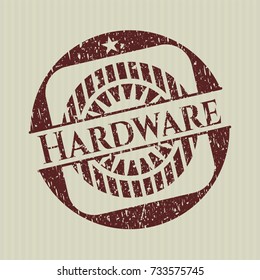 Red Hardware distressed grunge seal