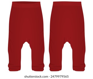 Red harem pants. vector illustration
