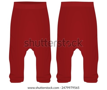 Red harem pants. vector illustration
