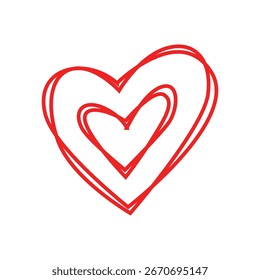 Elemento de diseño de boceto de Red Hart