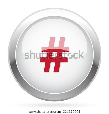 Red Hashtag icon on chrome web button