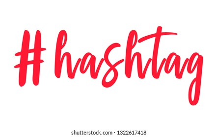 Red hashtag symbol. Instagram hashtag. Follow us, follow me, like me hashtags. Instagram red hashtags for web and mobile app design.