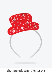 Red hat headband mask. vector illustration 