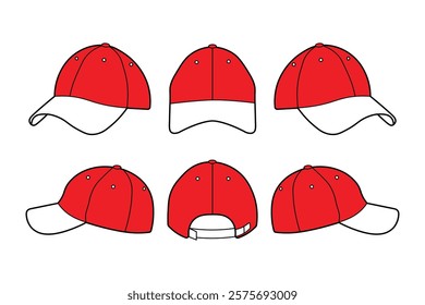 Red hat icon. Baseball cap. Sports head vector design illustration isolated on white background