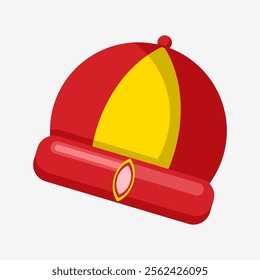 Red hat icon. Flat illustration of red hat icon for web design