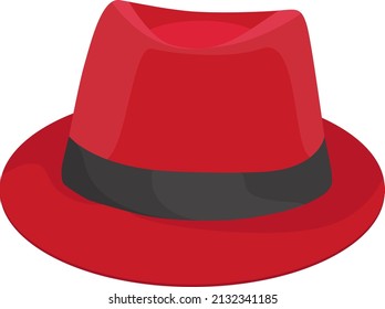 Red Hat, Illustration, Vector On A White Background.
