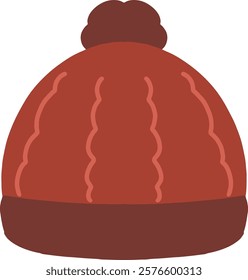 a red hat with a pom pom on it