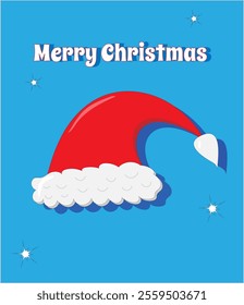 Red hat postcard Merry Christmas