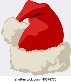 Red hat Santa Claus on white background