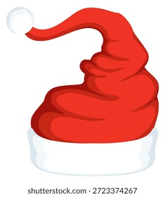 Un sombrero rojo con un pompón blanco encima