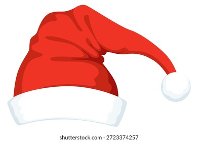 Un sombrero rojo con una raya blanca y un pompón blanco en la parte superior