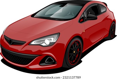 luz de choque de la incubación roja rendimiento deportivo estilo coulis de ruedas delanteras del coche ilustración vectorial