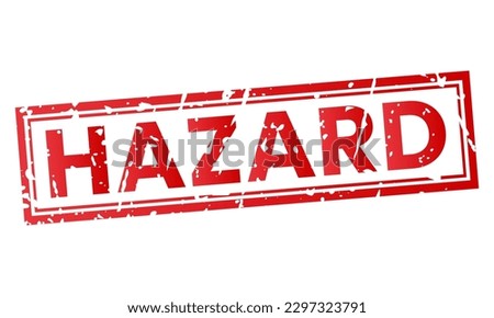 Red Hazard stamp sticker with grunge vector illustration