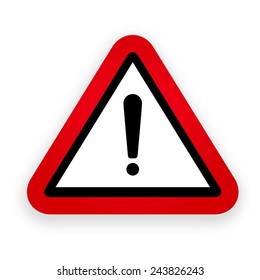 Red hazard warning attention signl. Vector illustration.