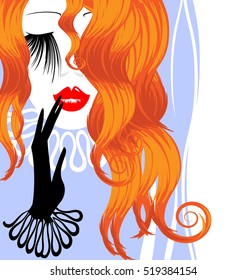 red head and black hand