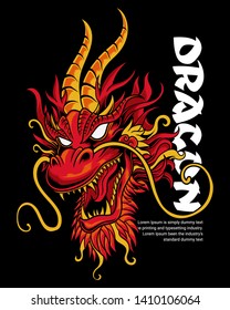 Ilustración del vector del dragón rojo