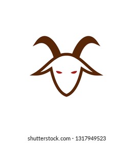 Red head goat sheep line  Can use for logo  mascot  icon
