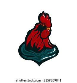 Red head rooster logo template,suitable for mascot logo,farm logo,icon,brand identity,etc.