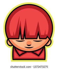 Red Headed boy illustration vector on white background 