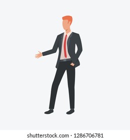 Red headed manager. Young man, office, meeting. Can be used for topics like  business, working, communication