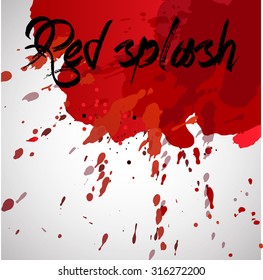 Red headline watercolor splash vector 