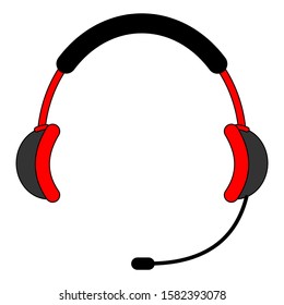 Red headphone icon with white background