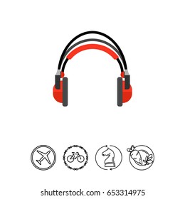 Red headphones icon