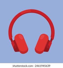 Red Headphones Icon. Headphones Speaker Vector Illustration. Gaming Podcast Content Creator headphones Icon.
